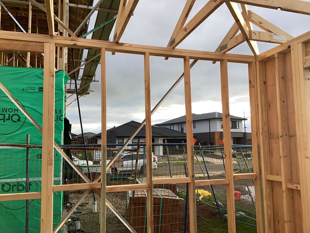 Brace strap short of nails at the stud, weakening the wall against racking, Aintree, Deanside