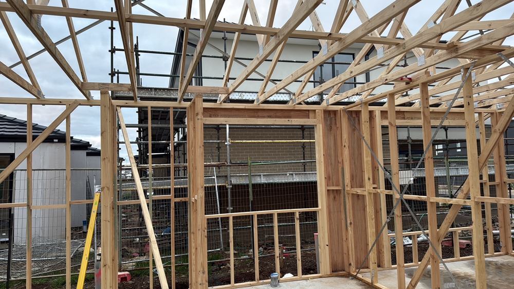 Bulkheads shown on the plans not yet framed when we attended, Aintree, Deanside